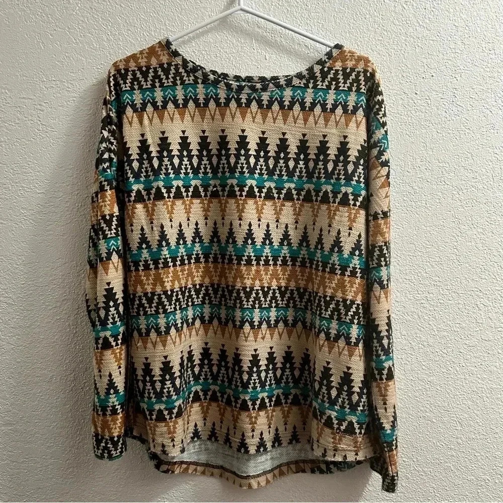 Outback Trading Company Women’s Aztec Motif Shirt Sz LG